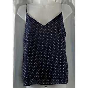 H&M Polka Dot Double Layer Camisole Tank Top, Blue & White, Sz: 6, 79-22